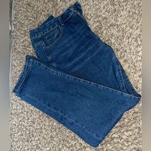 high waisted straight leg jeans